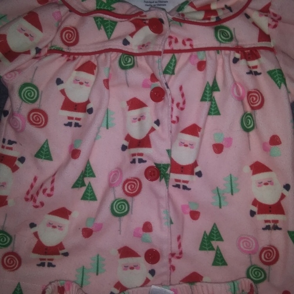 Carter's Just One You® Toddler Girls' Santa Coat Pajama Set - Pink - Picture 3 of 11
